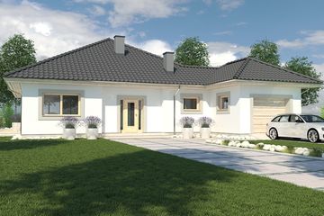  Projekt domu Bella wersja A bez garażu paliwo stałe (WRD2596) - projekt domu parterowego - Zdjęcie 1