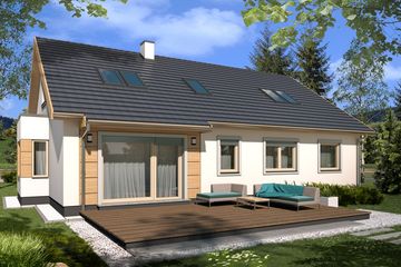 Projekt domu Katia b2g - parterowy z poddaszem dom o powierzchni 187 m², dach dwuspadowy - ujęcie 2