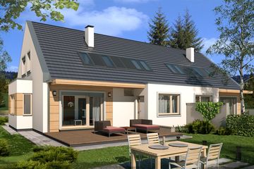  Projekt domu Vivien B - bliźniak PLP (WRD2615) - projekt domu parterowego z poddaszem - Zdjęcie 1