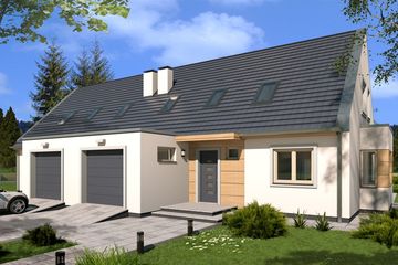  Projekt domu Vivien B - bliźniak PLP (WRD2615) - projekt domu parterowego z poddaszem - Zdjęcie 2