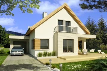  Projekt domu Antoni wersja C podwójny garaż paliwo stałe (WRD2621) - projekt domu parterowego z poddaszem - Zdjęcie 2