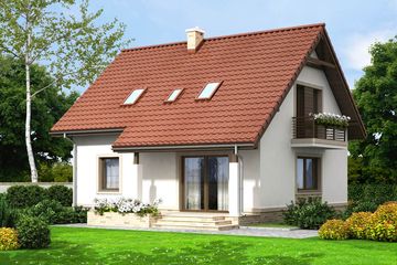  Projekt domu Kornetto (WOF1091) - projekt domu parterowego z poddaszem - Zdjęcie 2