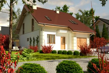  Projekt domu Miła II z garażem 1-st. [A] (WRF1661) - projekt domu parterowego z poddaszem - Zdjęcie 1