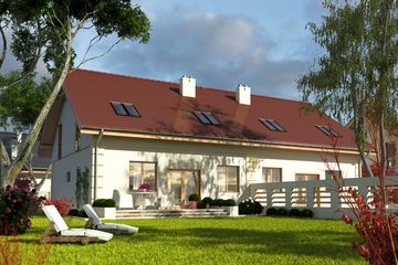  Projekt domu Miła II z garażem 1-st. bliźniak [A-BL1] (WRF1663) - projekt domu parterowego z poddaszem - Zdjęcie 2