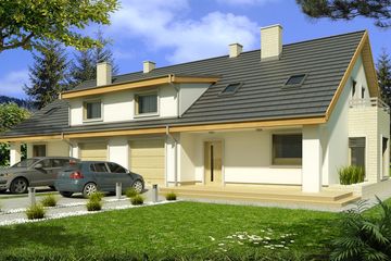  Projekt domu Jaś B - bliźniak PLP (WRD2642) - projekt domu parterowego z poddaszem - Zdjęcie 2