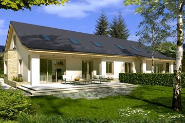  Projekt domu Małgosia bliźniak wersja A bez garażu, parterowa, z wykuszem PS (WRD2644) - projekt domu parterowego - Zdjęcie 1