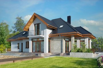  Projekt domu Dijon V DCP234d (WOB1639) - projekt domu parterowego z poddaszem - Zdjęcie 3