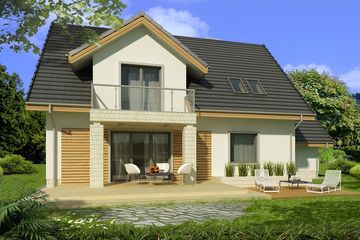  Projekt domu Słoneczko 2 wersja B z pojedynczym garażem paliwo stałe (WRD2652) - projekt domu parterowego z poddaszem - Zdjęcie 1