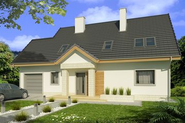  Projekt domu Słoneczko 2C 2-garaże (WRD2653) - projekt domu parterowego z poddaszem - Zdjęcie 2