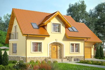  Projekt domu Frykas (WRN1355) - projekt domu parterowego z poddaszem - Zdjęcie 1