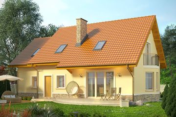  Projekt domu Frykas (WRN1355) - projekt domu parterowego z poddaszem - Zdjęcie 2