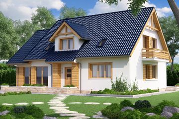  Projekt domu BW-37 wariant 1 z lokalem (JGC1151) - projekt domu parterowego z poddaszem - Zdjęcie 3