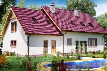  Projekt domu BW-44 z lokalem (JGC1152) - projekt domu parterowego z poddaszem - Zdjęcie 2