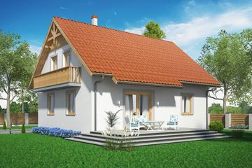  Projekt domu Domek Modrzewiowy ES (007 ES+G) (SLF1083) - projekt domu parterowego z poddaszem - Zdjęcie 2