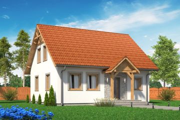  Projekt domu Domek Nieduży (010 ES) (SLF1085) - projekt domu parterowego z poddaszem - Zdjęcie 1