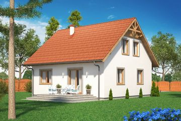  Projekt domu Domek Nieduży (010 ES) (SLF1085) - projekt domu parterowego z poddaszem - Zdjęcie 2