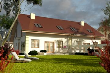  Projekt domu Miła II z garażem 1-st. bliźniak [A-BL2] (WRF1664) - projekt domu parterowego z poddaszem - Zdjęcie 2