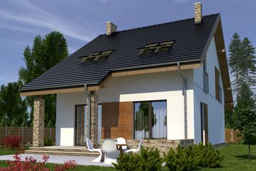  Projekt domu Norbert z garażem 1-st. [A] (WRF1665) - projekt domu parterowego z poddaszem - Zdjęcie 2