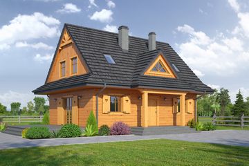  Projekt domu Jurgów dws (KRP2002) - projekt domu parterowego z poddaszem - Zdjęcie 1