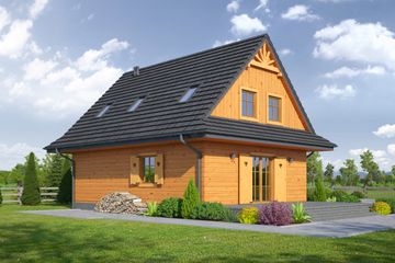  Projekt domu Jurgów dws (KRP2002) - projekt domu parterowego z poddaszem - Zdjęcie 2