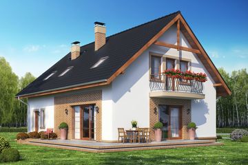  Projekt domu Sznaucer 2 z garażem (WRL1021) - projekt domu parterowego z poddaszem - Zdjęcie 2