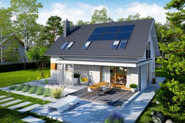 Projekt domu Logan II energo - parterowy z poddaszem dom o powierzchni 139,99 m², dach dwuspadowy - ujęcie 5