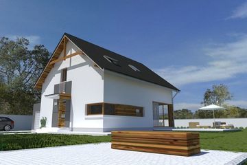  Projekt domu eko Typowy 7 (KKE1007) - projekt domu parterowego z poddaszem - Zdjęcie 2