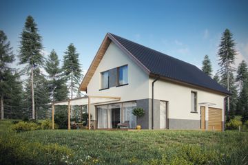  Projekt domu eko Typowy 15 (KKE1015) - projekt domu parterowego z poddaszem - Zdjęcie 1