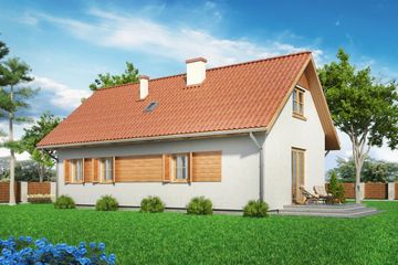  Projekt domu Domek Bieszczadzki (018 SK) (SLF1090) - projekt domu parterowego z poddaszem - Zdjęcie 2