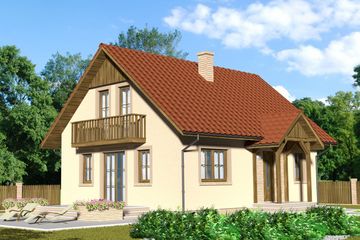  Projekt domu Domek domek Prosty ESs (009 ES) (SLF1091) - projekt domu parterowego z poddaszem - Zdjęcie 1