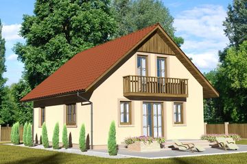  Projekt domu Domek domek Prosty ESs (009 ES) (SLF1091) - projekt domu parterowego z poddaszem - Zdjęcie 2