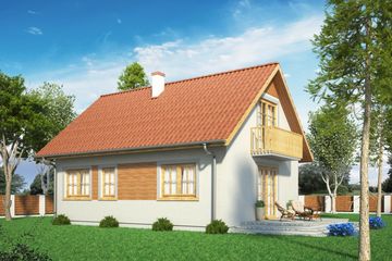  Projekt domu Domek w Lipowej (019 SK v3) (SLF1093) - projekt domu parterowego z poddaszem - Zdjęcie 2