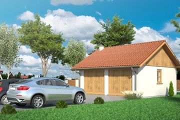  Projekt garażu dwustanowiskowy G-35.64 (SLF1095) - projekt garażu parterowego - Zdjęcie 1