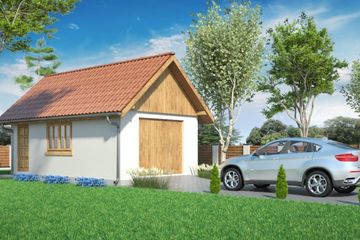  Projekt garażu GP 25.38 (SLF1096) - projekt garażu parterowego - Zdjęcie 1