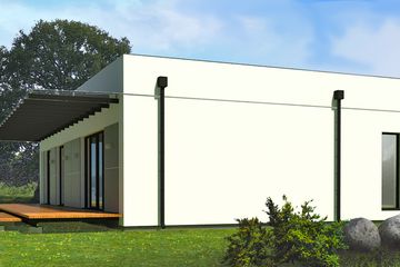 Projekt domu D193A - parterowy dom o powierzchni 88,44 m², dach płaski - ujęcie 3