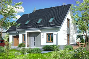  Projekt domu Domidea 52 w5 (WAC1049) - projekt domu parterowego z poddaszem - Zdjęcie 1