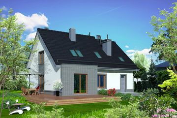  Projekt domu Domidea 52 w5 (WAC1049) - projekt domu parterowego z poddaszem - Zdjęcie 2