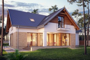  Projekt domu E-191 (WAX1091) - projekt domu parterowego z poddaszem - Zdjęcie 2