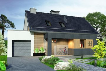  Projekt domu Domidea 60 G - 6 pokojowy (WAC1051) - projekt domu parterowego z poddaszem - Zdjęcie 1