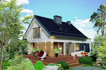  Projekt domu Domidea 60 G - 6 pokojowy (WAC1051) - projekt domu parterowego z poddaszem - Zdjęcie 2