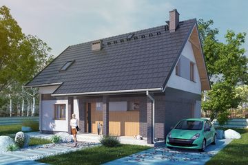  Projekt domu Familiaris IV (SLS1065) - projekt domu parterowego z poddaszem - Zdjęcie 1