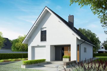 Projekt domu Riko G1 energo - parterowy z poddaszem dom o powierzchni 130,96 m², dach dwuspadowy - ujęcie 4