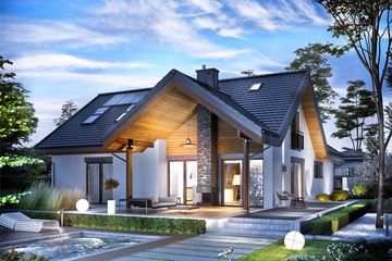  Projekt domu Simon II G2 energo (WRC2656) - projekt domu parterowego z poddaszem - Zdjęcie 1