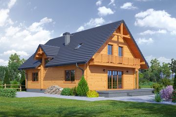 Projekt domu Bolesławice 15 dw - parterowy z poddaszem dom o powierzchni 151 m², dach dwuspadowy - ujęcie 2