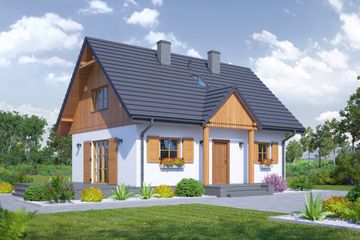  Projekt domu Hoczew bk 11 (KRP2008) - projekt domu parterowego z poddaszem - Zdjęcie 1