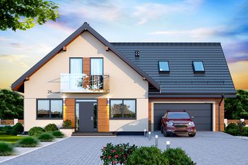  Projekt domu Galilea BIS 2M (WOK1067) - projekt domu parterowego z poddaszem - Zdjęcie 1