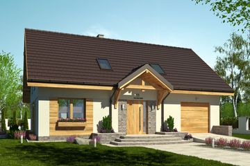 Projekt domu Julia II z garażem 1-st. [A] (WRF1666) - projekt domu parterowego z poddaszem - Zdjęcie 1