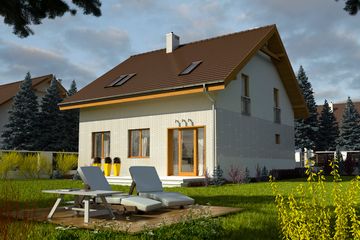  Projekt domu Radosna z garażem 1-st. [A] (WRF1667) - projekt domu parterowego z poddaszem - Zdjęcie 2