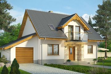  Projekt domu Kolia (WRN1356) - projekt domu parterowego z poddaszem - Zdjęcie 1