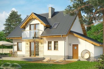  Projekt domu Kolia (WRN1356) - projekt domu parterowego z poddaszem - Zdjęcie 2